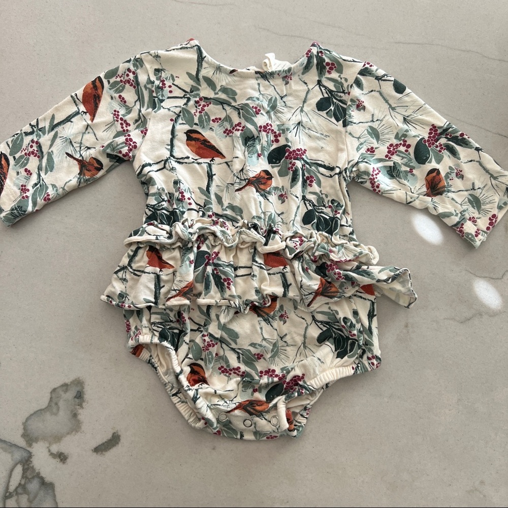 Kate Quinn Ruffle Long Sleeve Chickadee Print
